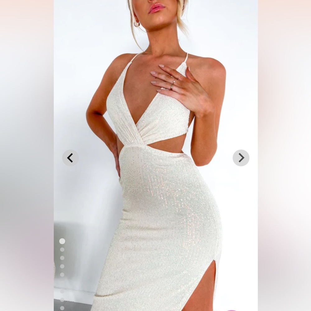 White sequin maxi dress
